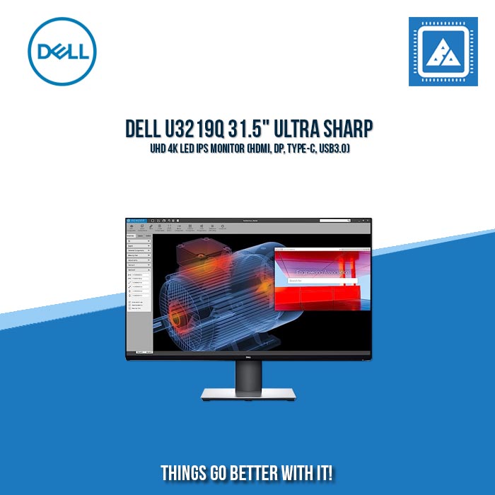 DELL U3219Q 31.5" ULTRA SHARP UHD 4K LED IPS MONITOR (HDMI, DP, TYPE-C, USB3.0)