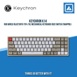 KEYCHRON K14 RGB WIRED/BLUETOOTH 70% TKL MECHANICAL KEYBOARD (RED SWITCH/SWAPPBL)