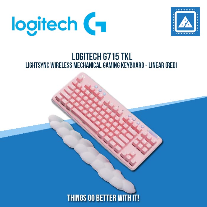 LOGITECH G715 TKL LIGHTSYNC WIRELESS MECHANICAL GAMING KEYBOARD - LINEAR (RED)