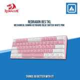 REDRAGON BES TKL MECHANICAL GAMING KEYBOARD (BLUE SWITCH) WHITE PINK|PINK WHITE