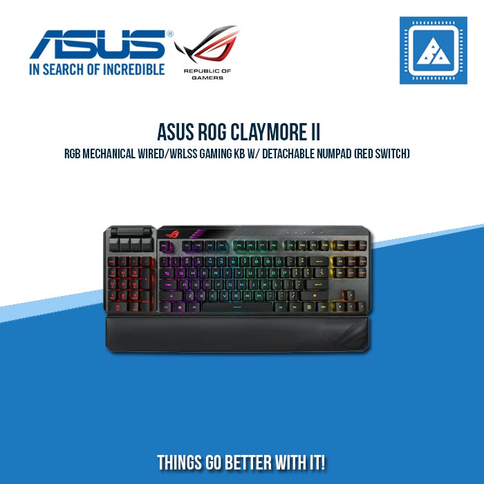 ASUS ROG CLAYMORE II RGB MECHANICAL WIRED/WRLSS GAMING KB W/ DETACHABL ...