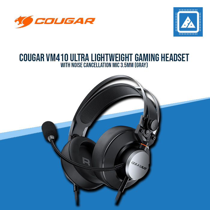 COUGAR VM410 ULTRA LIGHTWEIGHT GAMING HEADSET W/NOISE CANCELLATION MIC 3.5MM (GRAY)