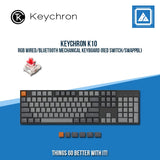 KEYCHRON K10 RGB WIRED/BLUETOOTH MECHANICAL KEYBOARD (RED SWITCH/SWAPPBL)