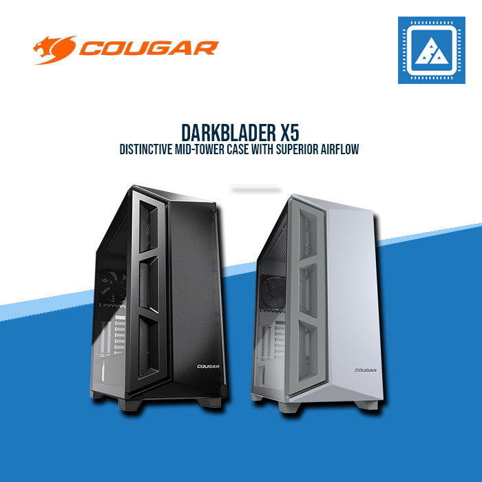 COUGAR DARKBLADER X5 TRANSLUCENT BLACK | WHITE RGB / MID TOWER /TEMPERED GLASS (BLACK | WHITE)