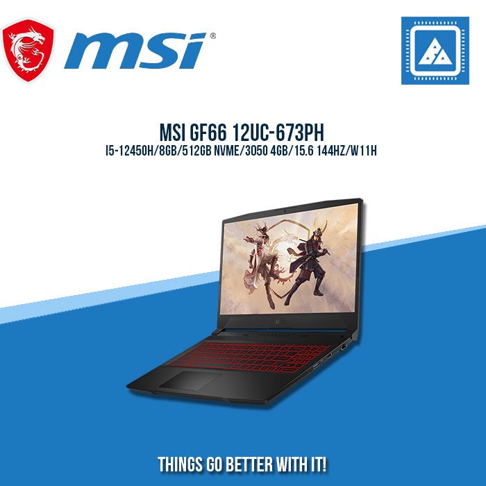MSI GF66 12UC-673PH I5-12450H/8GB/512GB NVME/3050 4GB | BEST FOR FREELANCERS LAPTOP