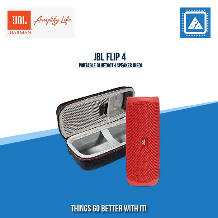 JBL FLIP 4 PORTABLE BLUETOOTH SPEAKER (RED)