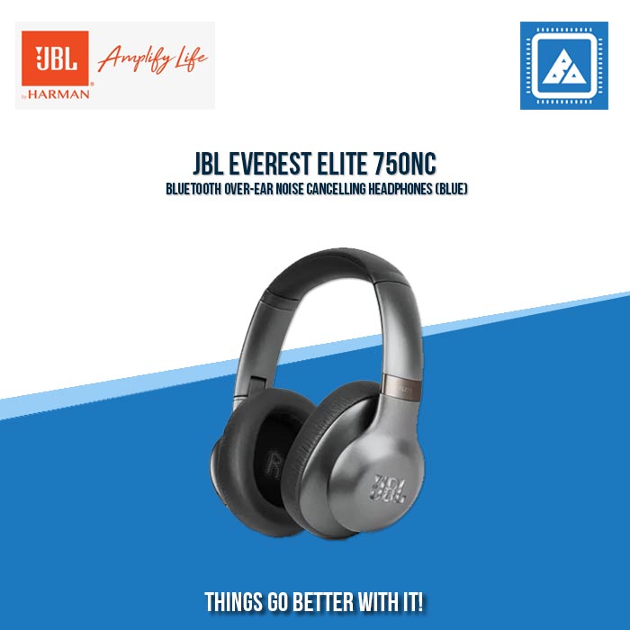 JBL EVEREST ELITE 750NC BLUETOOTH OVER-EAR NOISE CANCELLING HEADPHONES (BLUE)
