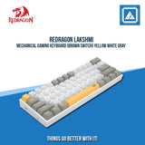 REDRAGON LAKSHMI MECHANICAL GAMING KEYBOARD (BROWN SWITCH) YELLOW WHITE GRAY