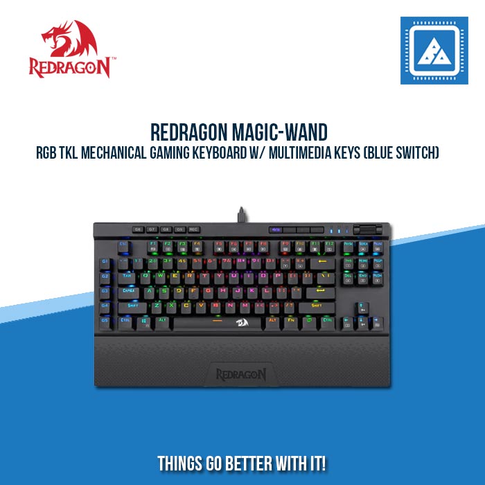 REDRAGON MAGIC-WAND RGB TKL MECHANICAL GAMING KEYBOARD W/ MULTIMEDIA KEYS (BLUE SWITCH)