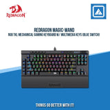 REDRAGON MAGIC-WAND RGB TKL MECHANICAL GAMING KEYBOARD W/ MULTIMEDIA KEYS (BLUE SWITCH)