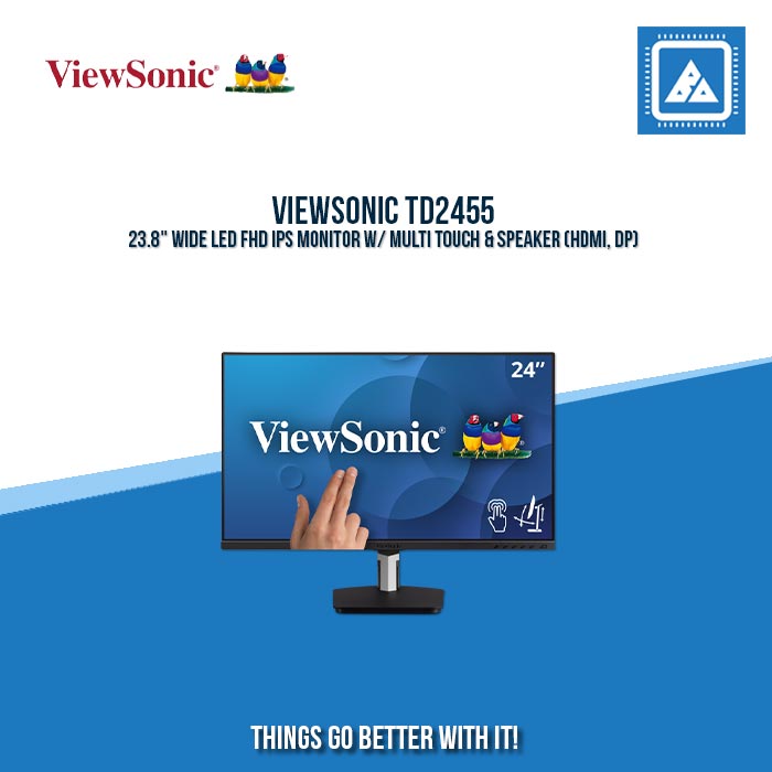 VIEWSONIC TD2455 23.8" WIDE LED FHD IPS MONITOR W/ MULTI TOUCH & SPEAKER (HDMI, DP)