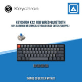 KEYCHRON K12 RGB WIRED/BLUETOOTH 60% ALUMINUM MECHANICAL KEYBOARD (BLUE SWITCH/SWAPPBL)