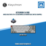KEYCHRON K14 RGB WIRED/BLUETOOTH 70% TKL MECHANICAL KEYBOARD (BLUE SWITCH/SWAPPBL)