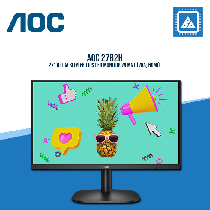 AOC 27B2H 27" ULTRA SLIM FHD IPS LED MONITOR WLMNT (VGA, HDMI)