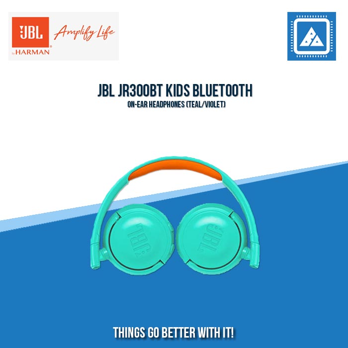 JBL JR300BT KIDS BLUETOOTH ON-EAR HEADPHONES (TEAL/VIOLET)