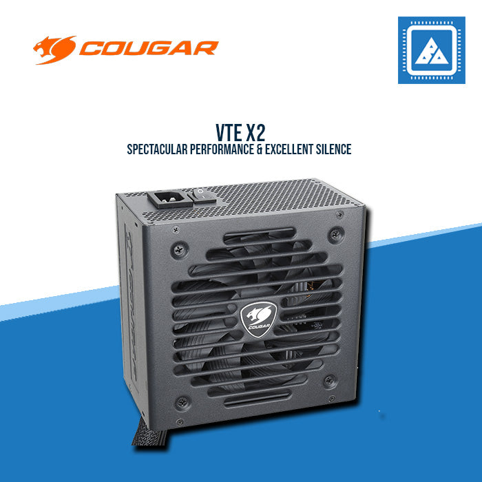 COUGAR VTE X2 750W ARGB 80+ BRONZE POWER SUPPLY/ FIX OUTPUT FLAT CABLE W/ APFC (120MM FAN)