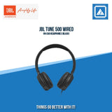 JBL TUNE 500 WIRED ON-EAR HEADPHONES (BLACK)