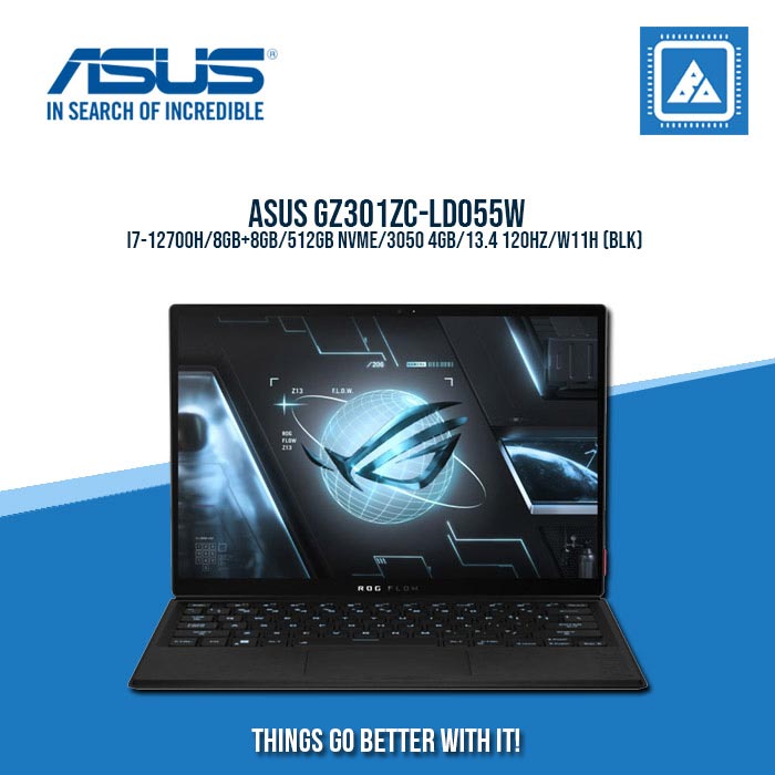 ASUS ROG FLOW Z13 GZ301ZC-LD055W I7-12700H/8GB+8GB/512GB NVME/3050 4GB | BEST FOR GAMING AND AUTOCAD LAPTOP