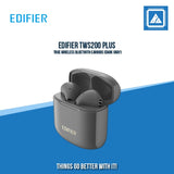 EDIFIER TWS200 PLUS TRUE WIRELESS BLUETOOTH EARBUDS (DARK GRAY)