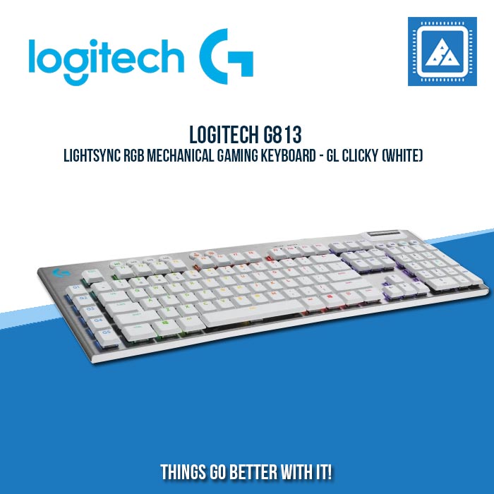 LOGITECH G813 LIGHTSYNC RGB MECHANICAL GAMING KEYBOARD - GL CLICKY (WHITE)