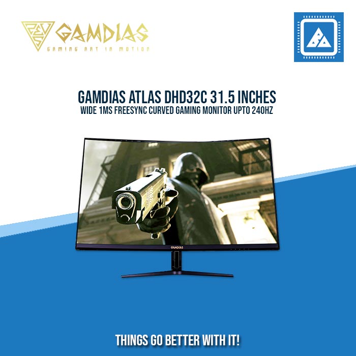 Gamdias Atlas DHD32C 31.5 Inches Wide 1MS Freesync Curved Gaming Monitor upto 240hz