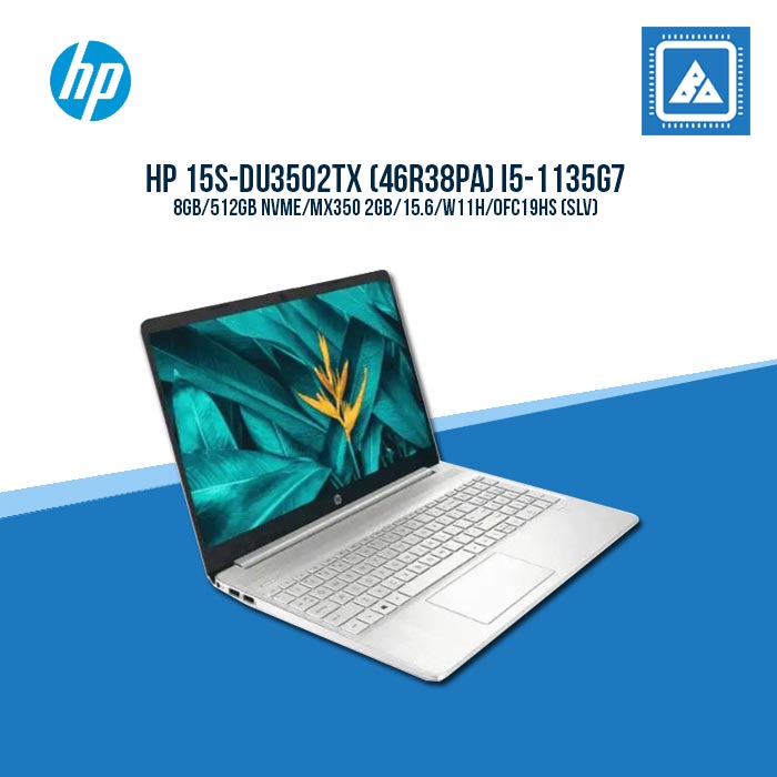 HP 15S-DU3502TX (46R38PA) I5-1135G7/8GB/512GB NVME/MX350 2GB/15.6/W11H/OFC19HS (SLV)