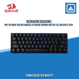 REDRAGON DRACONIC PRO TRI-MODE RGB MECHANICAL KEYBOARD (BROWN SWITCH) BLACK