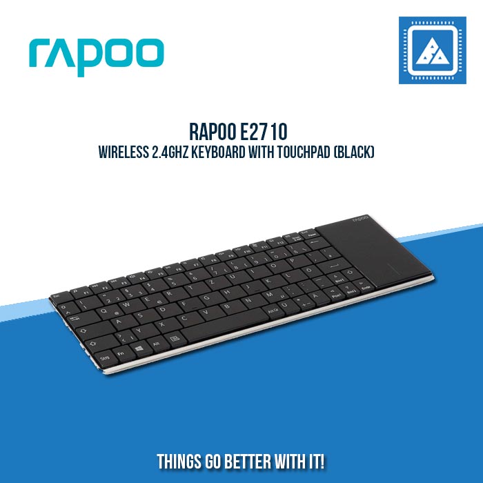 RAPOO E2710 WIRELESS 2.4GHZ KEYBOARD WITH TOUCHPAD (BLACK)