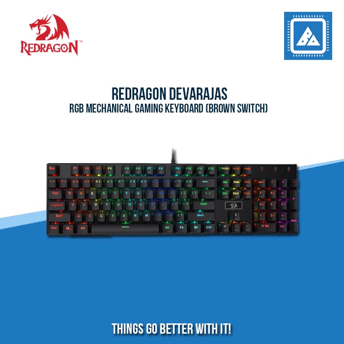 REDRAGON DEVARAJAS RGB MECHANICAL GAMING KEYBOARD (BROWN SWITCH)
