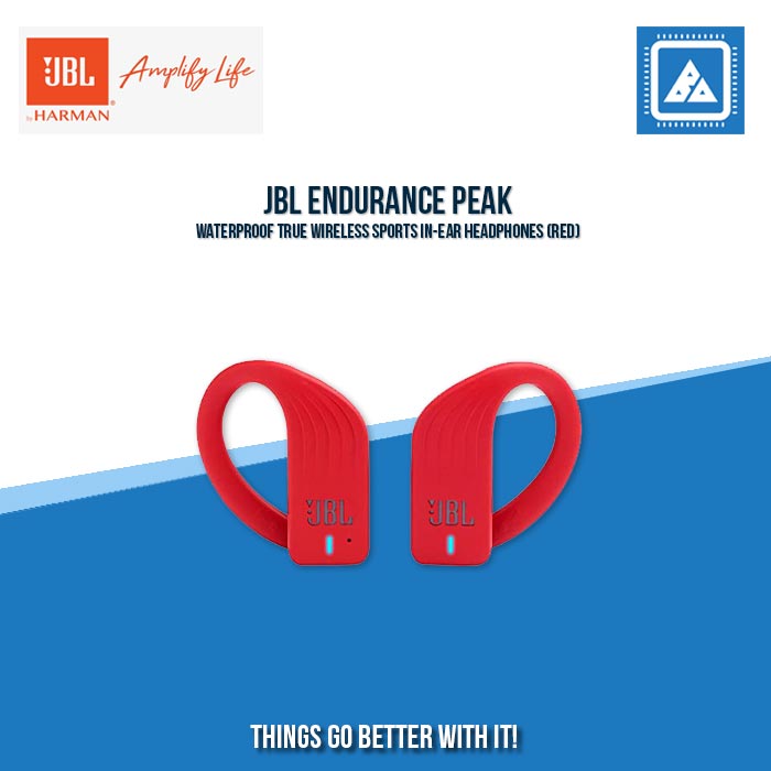JBL ENDURANCE PEAK WATERPROOF TRUE WIRELESS SPORTS IN-EAR HEADPHONES (RED)