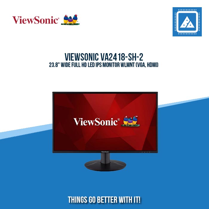 VIEWSONIC VA2418-SH-2 23.8" WIDE FULL HD LED IPS MONITOR WLMNT (VGA, HDMI)