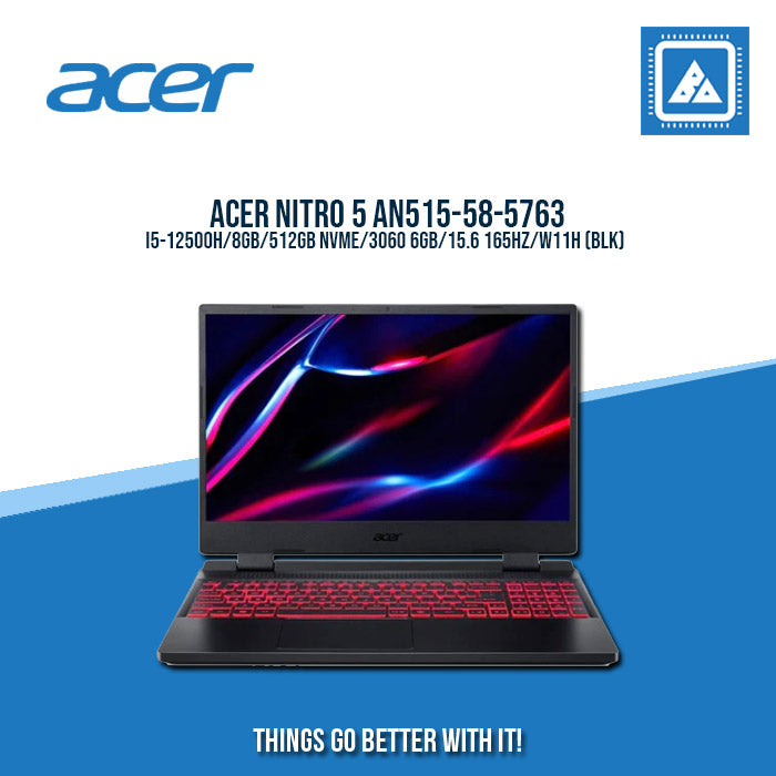 ACER NITRO 5 AN515-58-5763 I5-12500H/8GB/512GB NVME/3060 6GB | BEST FOR GAMING AND AUTOCAD LAPTOP