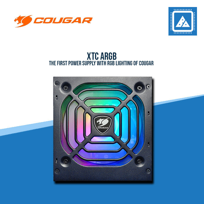 COUGAR PSU XTC ARGB 550W 80+ NON-MODULAR GAMING POWER SUPPLY (BLACK CABLE)