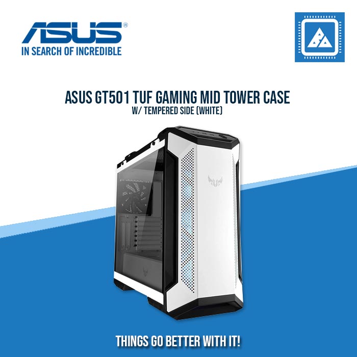 ASUS GT501 TUF GAMING MID TOWER CASE W/ TEMPERED SIDE (WHITE)