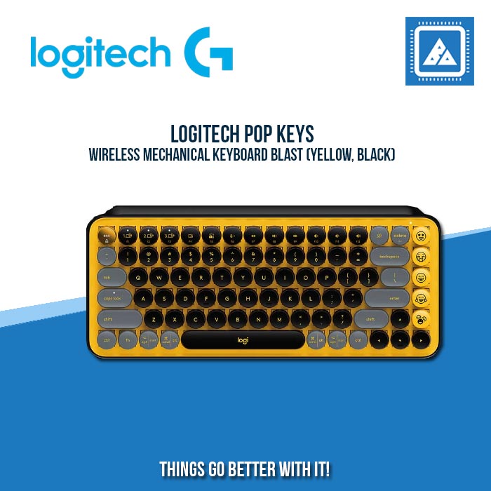 LOGITECH POP KEYS WIRELESS MECHANICAL KEYBOARD BLAST (YELLOW, BLACK)