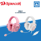 REDRAGON ZEUS2 7.1 VRTUAL SURROUND GMG HEADSET (PC, PS4, XBX ONE, NINTENDO SWTCH, MOBL) (WHITE/PINK)