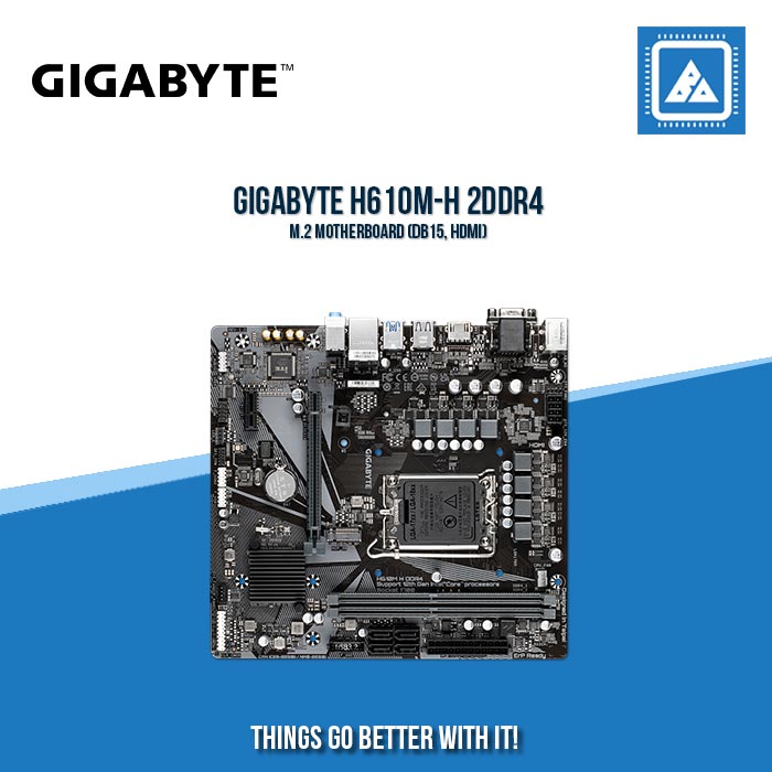 GIGABYTE H610M-H 2DDR4 M.2 MOTHERBOARD (DB15, HDMI)