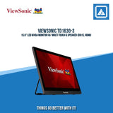 VIEWSONIC TD1630-3 15.6" LED WXGA MONITOR W/ MULTI TOUCH & SPEAKER (DB15, HDMI)