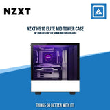 NZXT H510 ELITE MID TOWER CASE W/ RGB LED STRIP (2X140MM RGB FANS) (BLACK)
