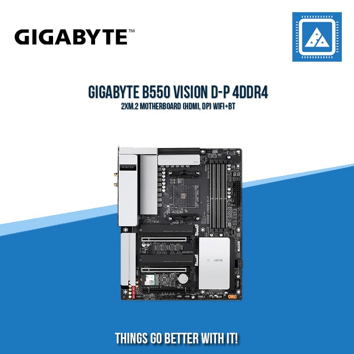 GIGABYTE B550 VISION D-P 4DDR4 2XM.2 MOTHERBOARD (HDMI, DP) WIFI+BT
