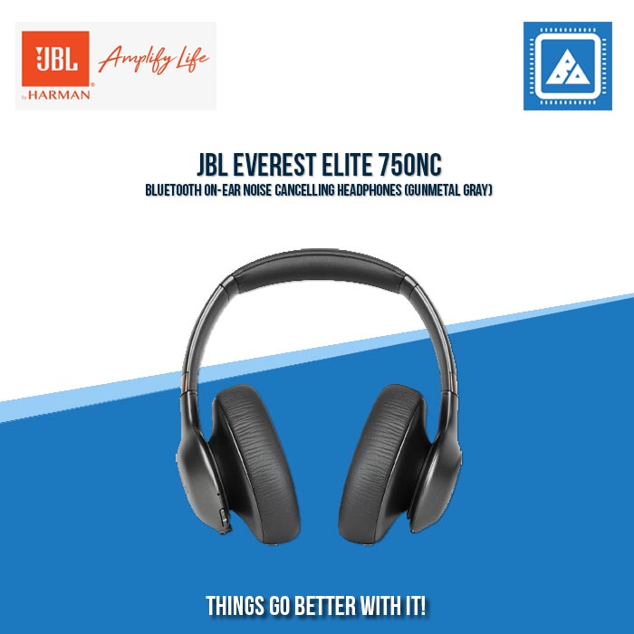 JBL EVEREST ELITE 750NC BLUETOOTH ON-EAR NOISE CANCELLING HEADPHONES (GUNMETAL GRAY)