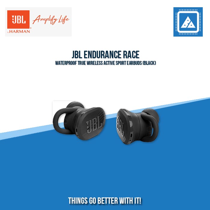 JBL ENDURANCE RACE WATERPROOF TRUE WIRELESS ACTIVE SPORT EARBUDS (BLAC ...