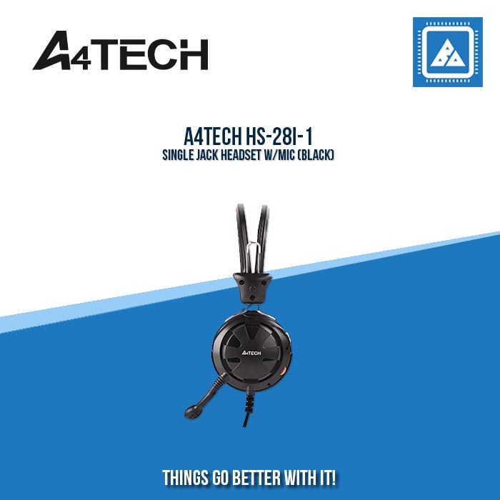 A4TECH HS-28I-1 SINGLE JACK HEADSET W/MIC (BLACK)