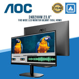AOC 24B2XHM 23.8" FHD WIDE LED MONITOR WLMNT (VGA, HDMI)