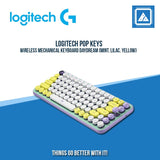 LOGITECH POP KEYS WIRELESS MECHANICAL KEYBOARD DAYDREAM (MINT, LILAC, YELLOW)