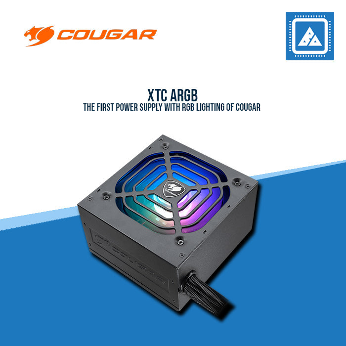 COUGAR PSU XTC ARGB 550W 80+ NON-MODULAR GAMING POWER SUPPLY (BLACK CABLE)