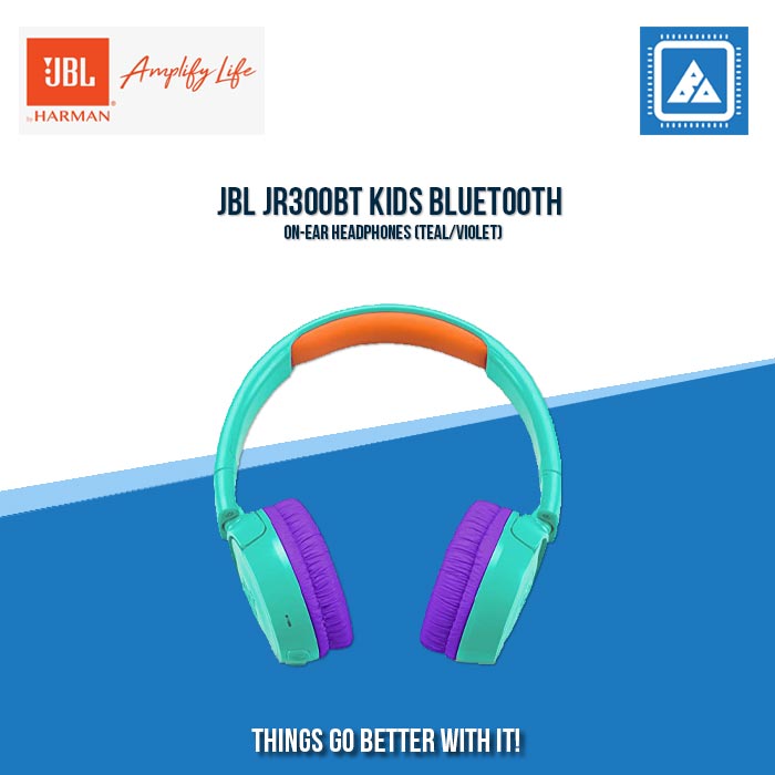 JBL JR300BT KIDS BLUETOOTH ON-EAR HEADPHONES (TEAL/VIOLET)