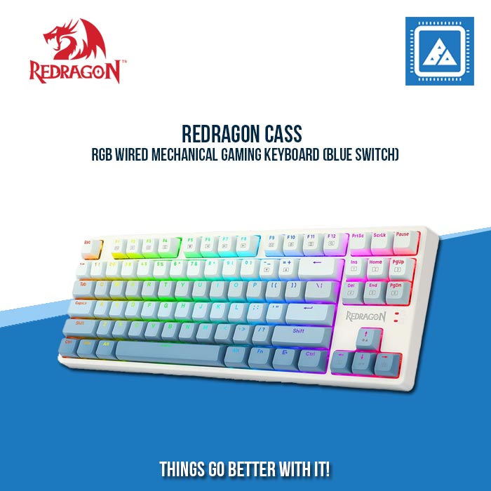 REDRAGON CASS RGB WIRED MECHANICAL GAMING KEYBOARD (BLUE SWITCH)