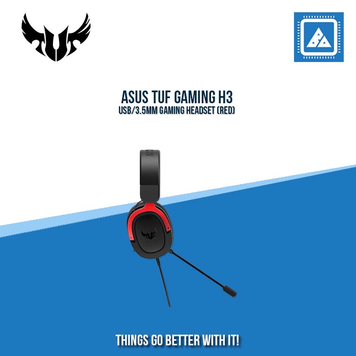 ASUS TUF GAMING H3 USB/3.5MM GAMING HEADSET (RED)
