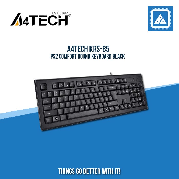 A4TECH KRS-83 PS2 COMFORT ROUND SPILL PROOF KEYBOARD (BLACK) – BlueArm ...